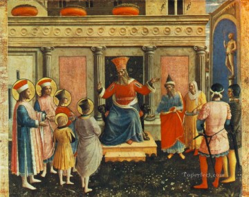 Fra Angelico Painting - Saint Cosmas And Saint Damian Before Lisius Renaissance Fra Angelico